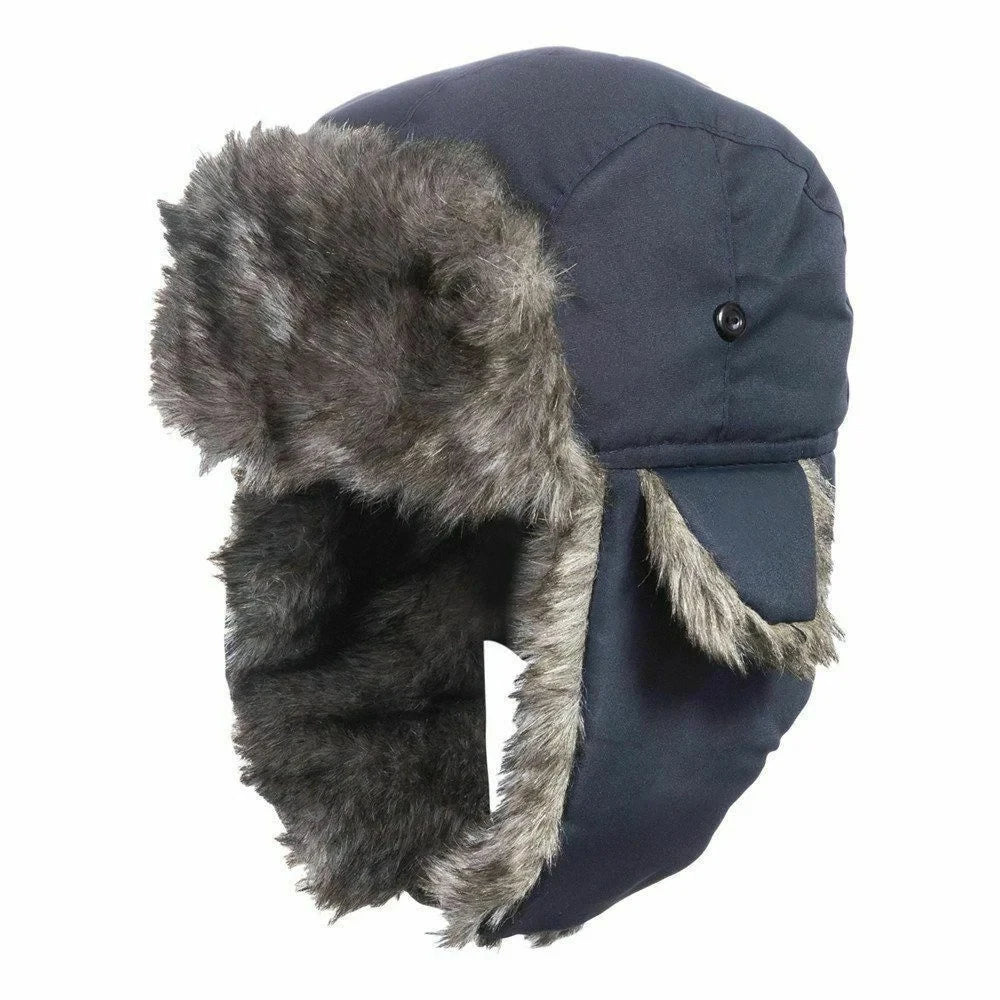 Men's Winter Faux Fur Ushanka Trapper Hat with Ear Flaps