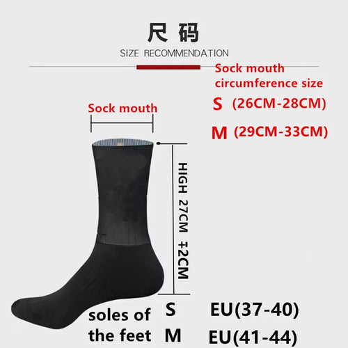 Anti-Slip Cycling Socks – Breathable Seamless Sports Crew Socks