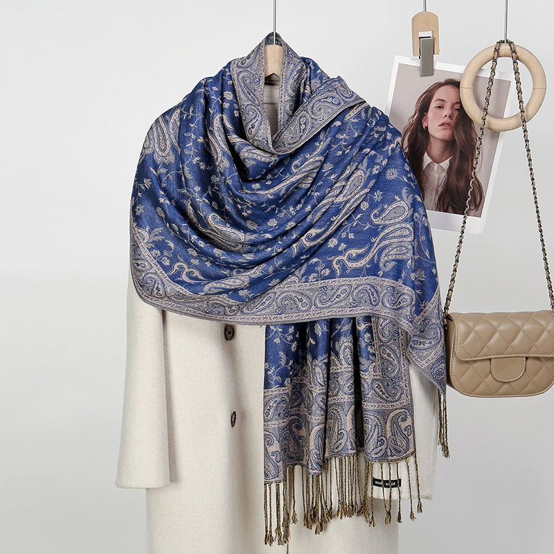 Women's Ethnic Paisley Pattern Large Scarf & Shawl