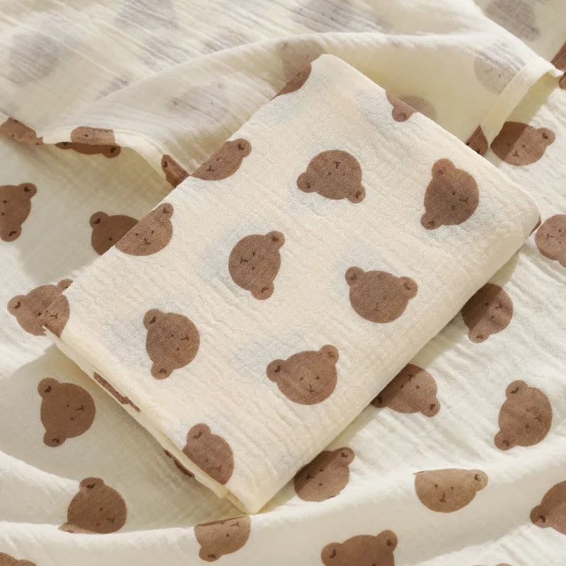 100×100cm Cotton Muslin Baby Swaddle Blanket – Soft Newborn Receiving Wrap